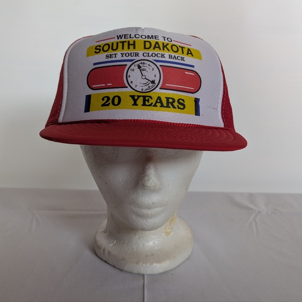 Red and White South Dakota Trucker Hat